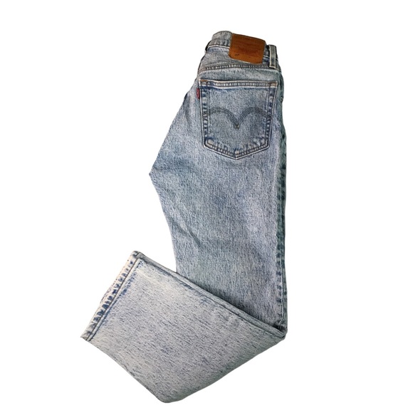 LEVI’S 501 ACID Washed BLUE Distressed High Waist Denim Jeans - Picture 5 of 5